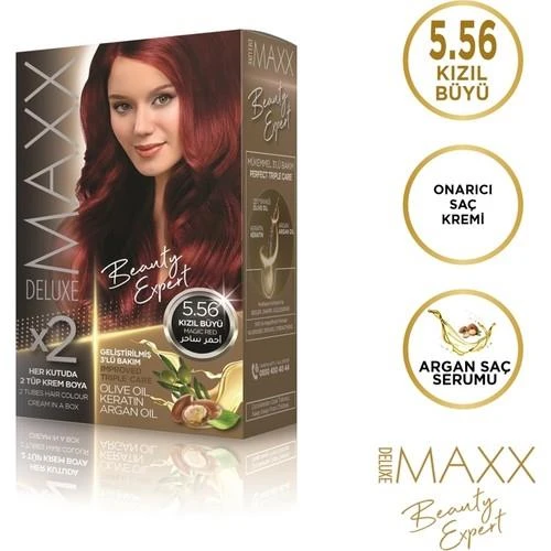 Maxx Deluxe Saç Boyası 5.56 Kızıl Büyü - 1
