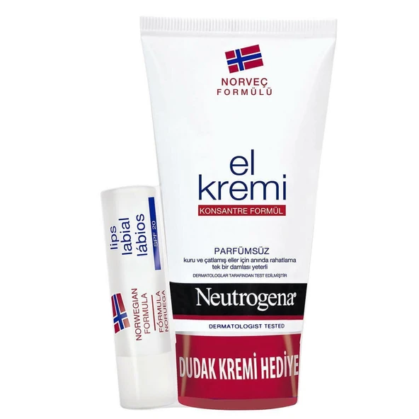Neutrogena El Kremi + Dudak Nemlendirici Hediyeli Parfümsüz ürün görseli