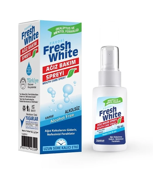 Fresh Whıte Ağız Bakım Spreyi Alkolsüz 30 Ml - 1