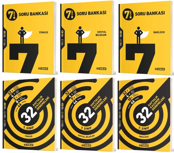 Hız 2025 7. Sınıf Türkçe + Sosyal + İngilizce Soru + 36 Haftalık Deneme Seti 6 Kitap ürün görseli