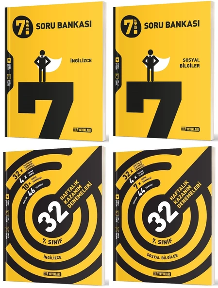 Hız 2025 7. Sınıf İngilizce + Sosyal Bilgiler Soru + 36 Haftalık Deneme Seti 4 Kitap ürün görseli