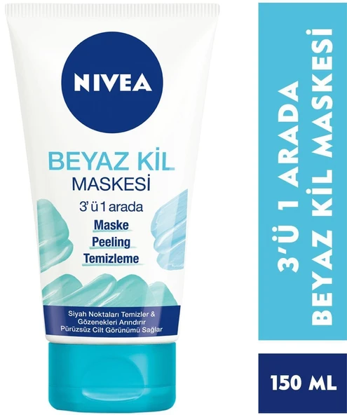 Nıvea Beyaz Kil Maskesi 3'ü Bir Arada Yüz Temizleyicisi 150 Ml ürün görseli