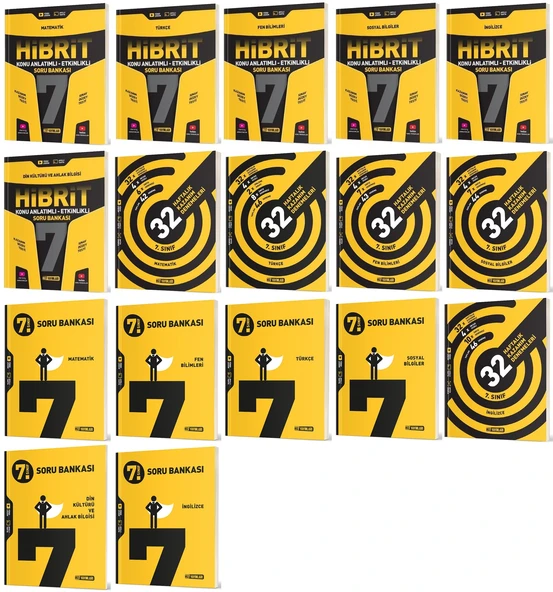 Hız 2025 7. Sınıf Tüm Dersler Soru Bankası + Hibrit Konu Anlatımlı + 36 Haftalık Deneme Seti 17 Kitap ürün görseli