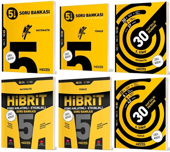 Hız 2025 5. Sınıf Matematik + Türkçe Haftalık Deneme + Hibrit + Soru Seti 6 Kitap ürün görseli