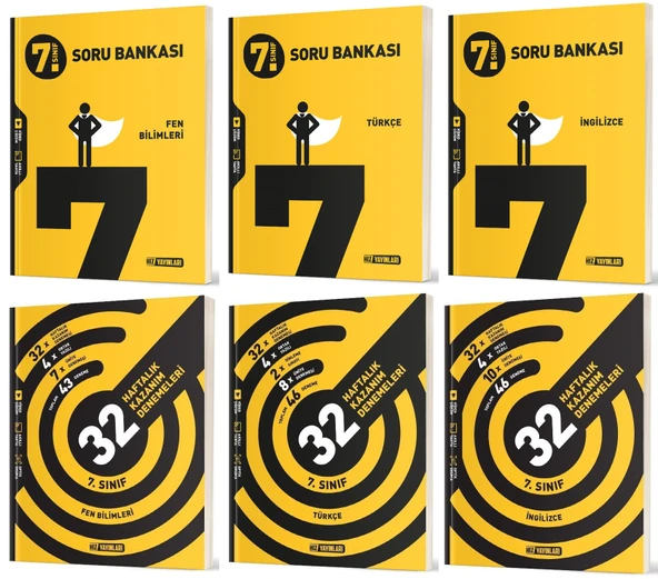 Hız 2025 7. Sınıf Fen Bilimleri + Türkçe + İngilizce Soru + 36 Haftalık Deneme Seti 6 Kitap ürün görseli