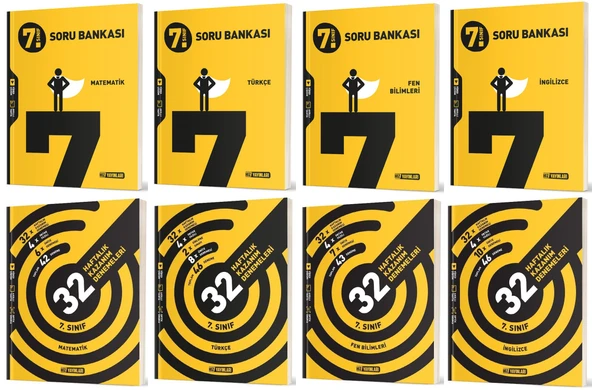 Hız 2025 7. Sınıf Matematik Türkçe Fen İngilizce Soru + 36 Haftalık Deneme Seti 8 Kitap ürün görseli