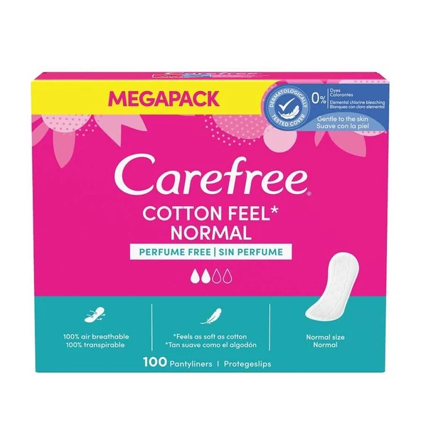 Carefree Günlük Ped Cotton Feel Normal 100 Lü ürün görseli 1