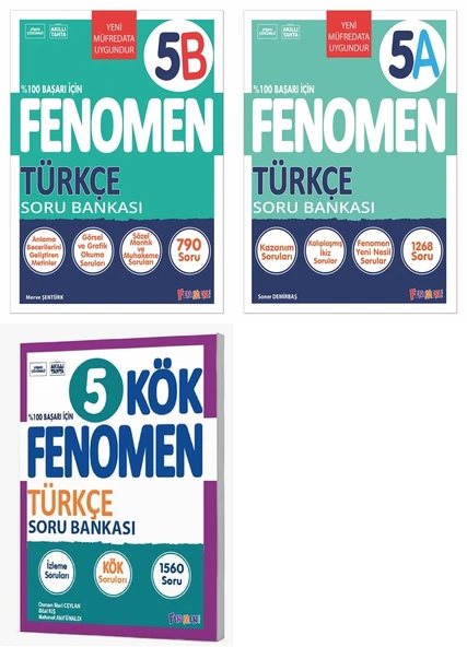 Fenomen Okul 2025 5. Sınıf Türkçe A + B + Kök Seti 3 Kitap Güncel Müfredat