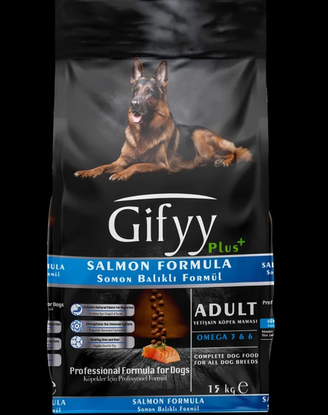 GIFYY Premium Somonlu Yetişkin Köpek Maması 15 KG - Omega-3 Destekli, Dengeli Beslenme (23/10) - 3