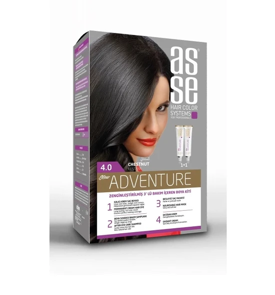 Asse Adventure Saç Boyası 4.0 Kestane ürün görseli 1