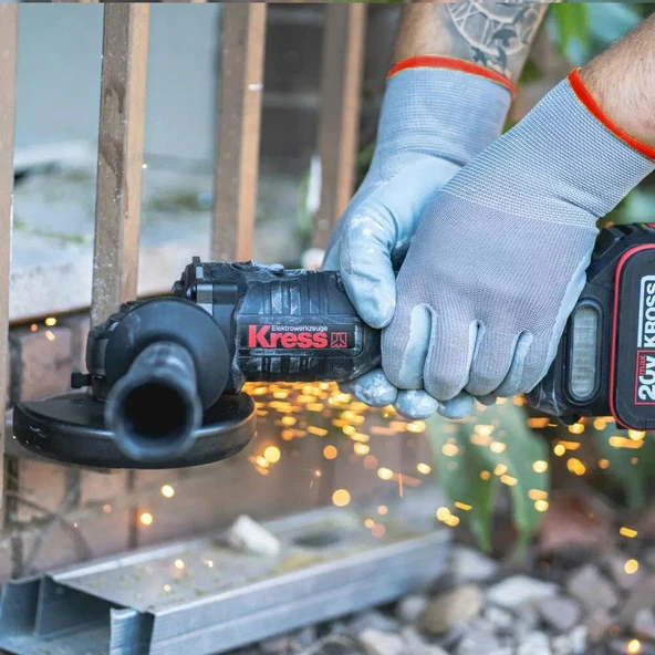 Kress KUH10.9 20Volt 125mm Kömürsüz Profesyonel Şarjlı Devir Ayarlı Avuç Taşlama (Akü Dahil Değildir) - 4