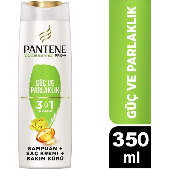 Pantene Şampuan Güç Ve Parlaklık 3'ü 1 Arada 350 Ml ürün görseli 1