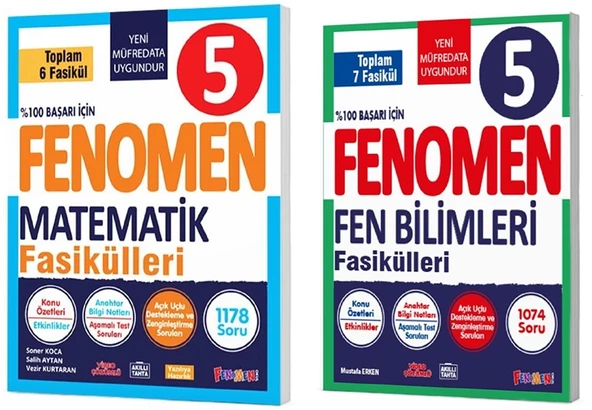Fenomen Okul 2025 5. Sınıf Matematik + Fen Bilimleri Fasikül Seti 2 Kitap Güncel Müfredat ürün görseli 1