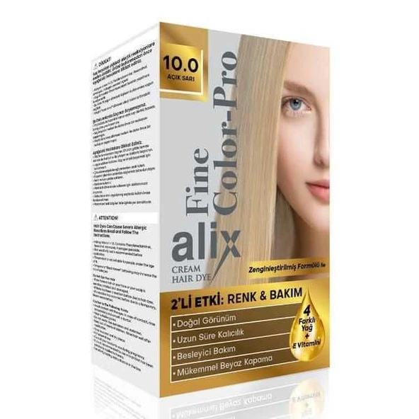 Alix Kit Saç Boyası Color Pro 10.0 Açık Sarı ürün görseli 1