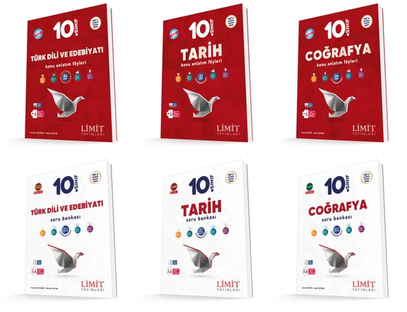 Limit 2026 10. Sınıf Türk Dili + Tarih+ Coğrafya Konu Kaf + Soru Seti 6 Kitap Güncel Müfredat ürün görseli