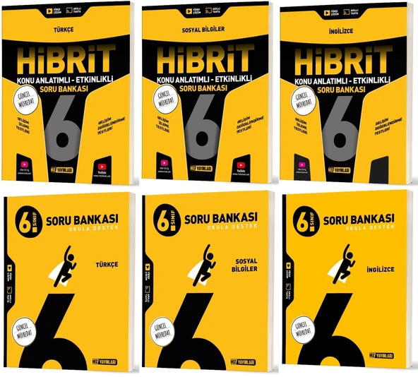 Hız 2026 6. Sınıf Türkçe + Sosyal + İngilizce Soru + Hibrit - Konu Seti 6 Kitap ürün görseli