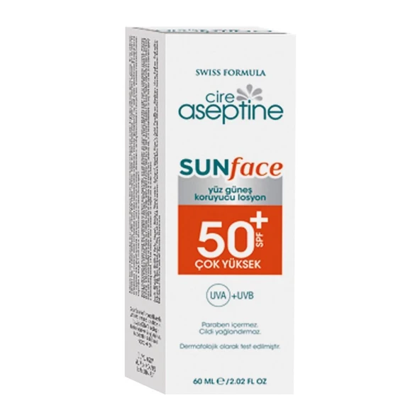 Cire Aseptine Sun Face Yüz Güneş Koruyucu Losyon Spf 50+ 60ml
