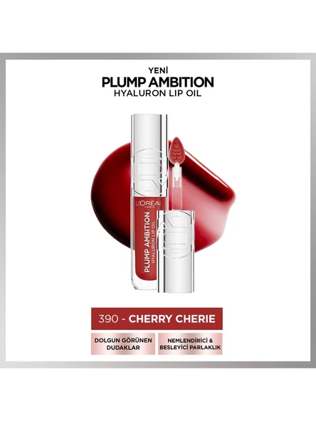 Loreal Parıs Plump Ambıtıon Hyaluron Lıp Oıl 390 Cherry Cherıe ürün görseli 1
