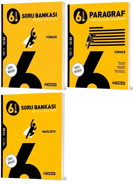 Hız 2026 6. Sınıf Türkçe + Paragraf + İngilizce Soru Bankası Seti 3 Kitap ürün görseli