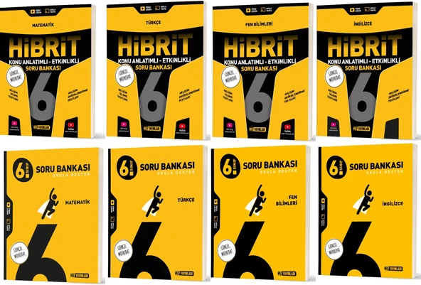 Hız 2026 6. Sınıf Matematik Türkçe Fen İngilizce Soru + Hibrit - Konu Seti 8 Kitap ürün görseli