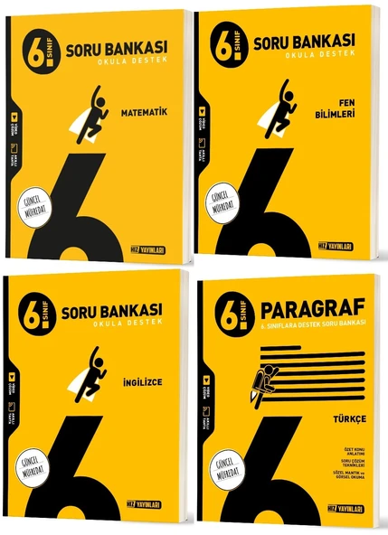 Hız 2026 6. Sınıf Matematik İngilizce Fen Paragraf Soru Bankası Seti 4 Kitap ürün görseli