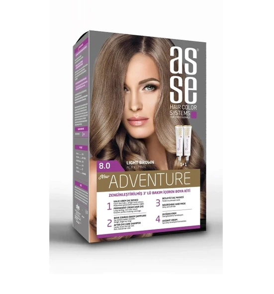 Asse Adventure Saç Boyası 8.0 Açık Kumral - 1