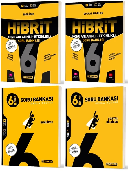 Hız 2026 6. Sınıf İngilizce + Sosyal Bilgiler Soru + Hibrit - Konu Seti 4 Kitap ürün görseli