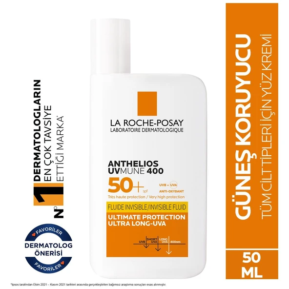 La Roche-Posay Spf 50 Anthelios invisible Fluid Yüz Güneş Kremi 50ml ürün görseli 1