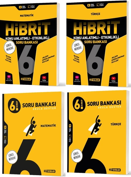 Hız 2026 6. Sınıf Matematik + Türkçe Soru + Hibrit - Konu Seti 4 Kitap ürün görseli