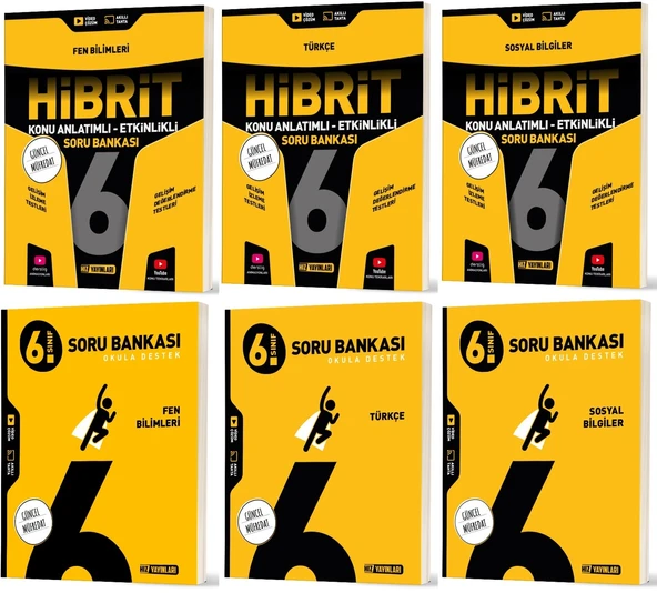 Hız 2026 6. Sınıf Fen Bilimleri + Türkçe + Sosyal Soru + Hibrit - Konu Seti 6 Kitap ürün görseli