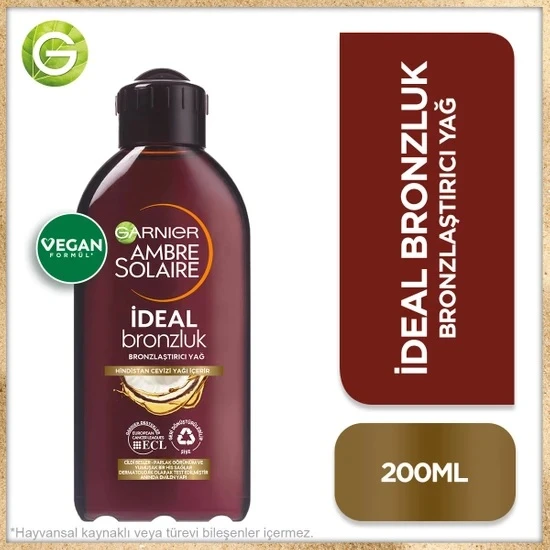 Garnıer Ambre Solaıre İdeal Bronzluk Bronzlaştırıcı Yağ 200 Ml ürün görseli