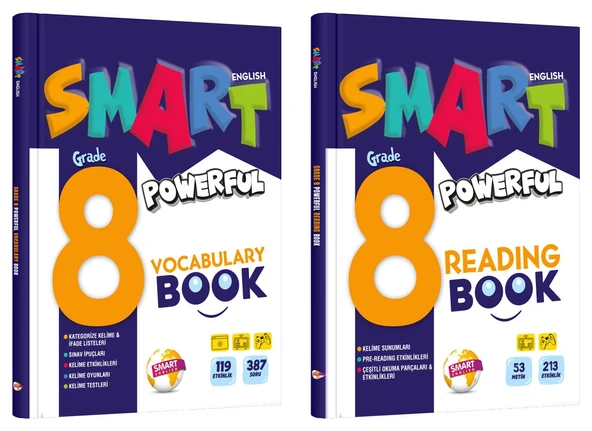 Smart English 8. Sınıf Vocabulary Book + Reading Book Seti 2 Kitap ürün görseli