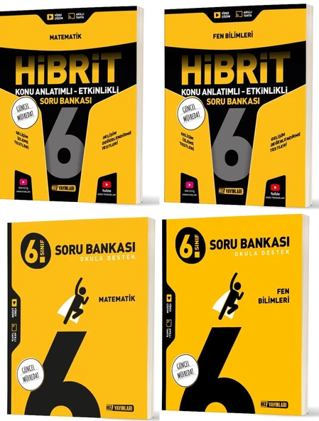 Hız 2026 6. Sınıf Matematik + Fen Bilimleri Soru + Hibrit - Konu Seti 4 Kitap ürün görseli