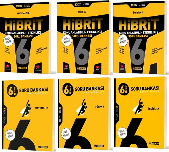 Hız 2026 6. Sınıf Matematik + Türkçe + İngilizce Soru + Hibrit - Konu Seti 6 Kitap ürün görseli