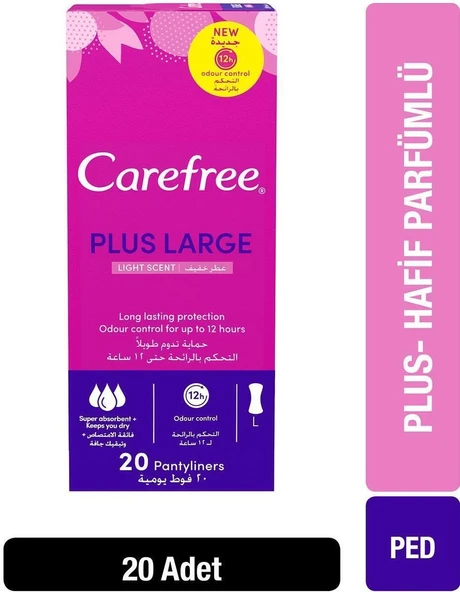 Carefree Günlük Ped Plus Large 20 Li ürün görseli 1