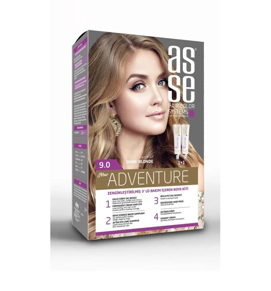 Asse Adventure Saç Boyası 9.0 Koyu Sarı ürün görseli 1