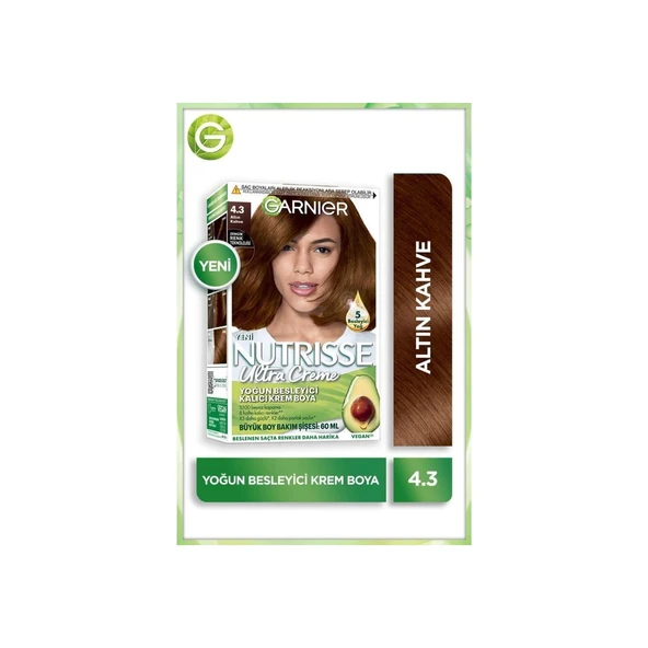 Garnıer Nutrısse Ultra Creme Saç Boyası 4.3 Altın Kahve ürün görseli 1