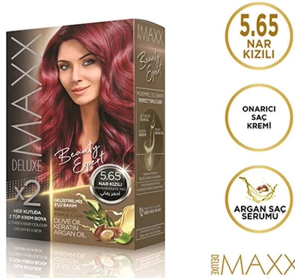 Maxx Deluxe Saç Boyası 5.65 Nar Kızılı ürün görseli