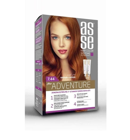 Asse Adventure Saç Boyası 7.44 Kumral Bakır ürün görseli