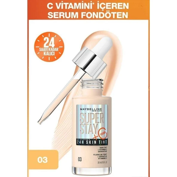 Maybellıne Super Stay 24H Skın Tınt Fondöten 03 ürün görseli