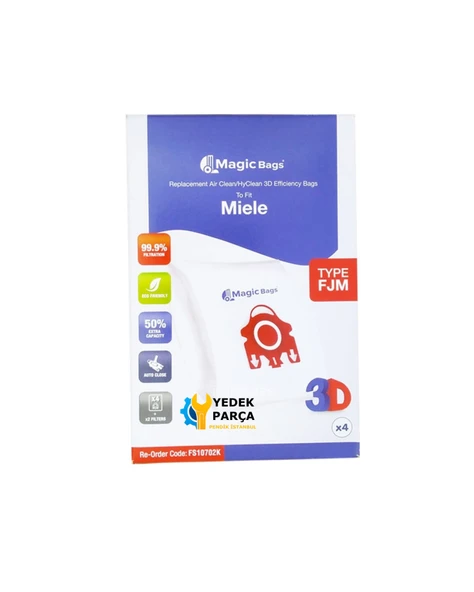 Miele Uyumlu Gold Metallic Power - S 724 Süpürge Toz Torbası 4 Adet - 2