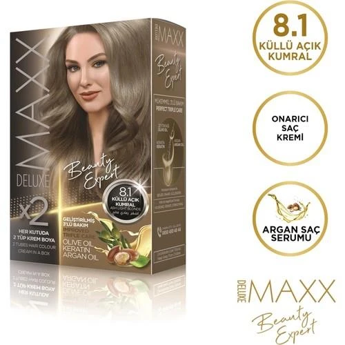 Maxx Deluxe Saç Boyası 8.1 Küllü Açık Kumral ürün görseli 1