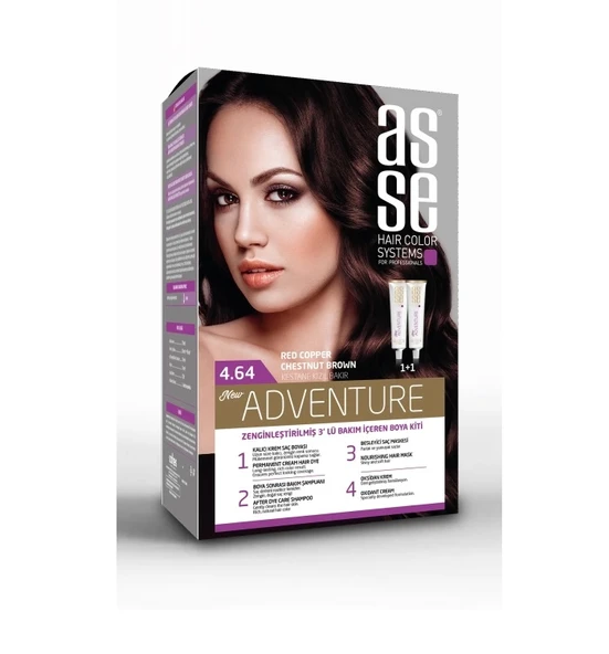 Asse Adventure Saç Boyası 4.64 Kestane Kızıl Bakır ürün görseli 1