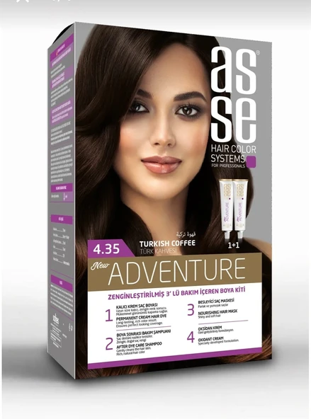 Asse Adventure Saç Boyası 4.35 Türk Kahvesi ürün görseli 1