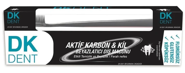 Dermokil Dk Dent Diş Macunu Aktif Karbon Kil 75 Ml Fırça Hediyeli ürün görseli 1
