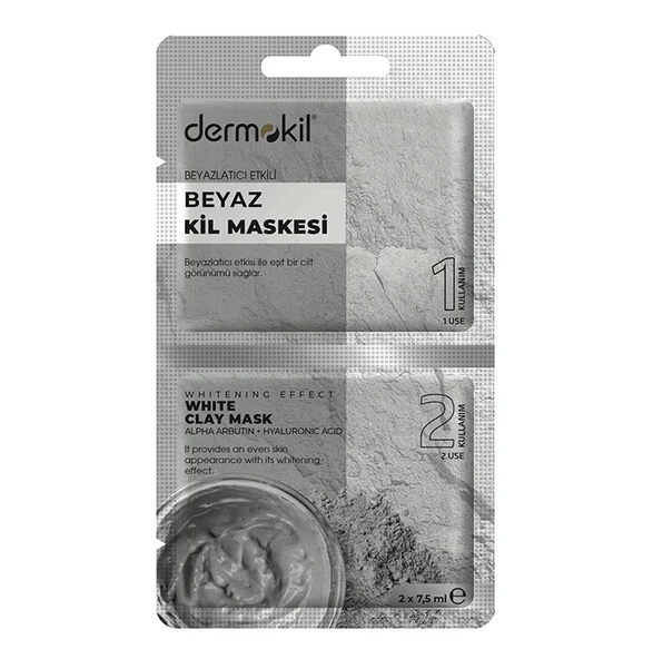 Dermokil Maske Beyazlatıcı Etkili Beyaz Kil Maskesi 2x7.5 Ml