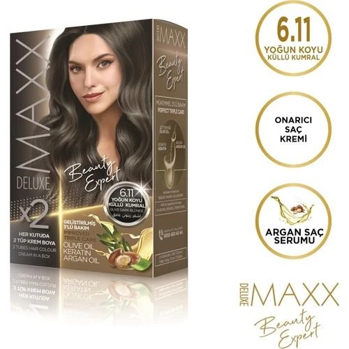 Maxx Deluxe Saç Boyası 6.11 Yoğun Koyu Küllü Kumral ürün görseli 1