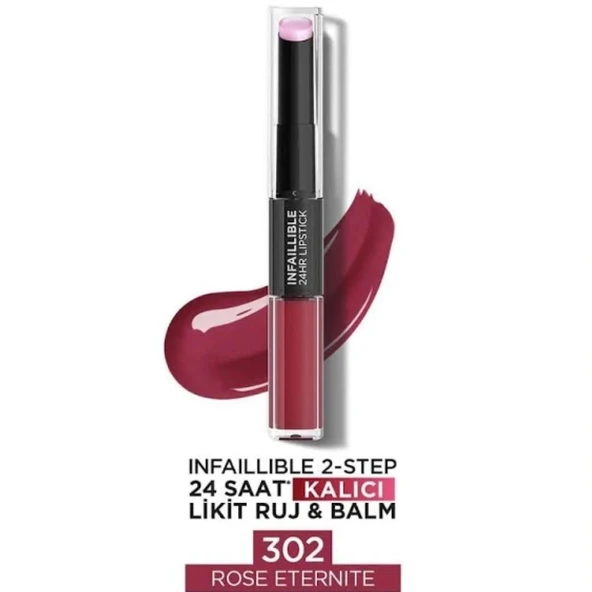 Loreal Parıs Infaıllıble Lipstick 2 Steps 302 Rose - 1