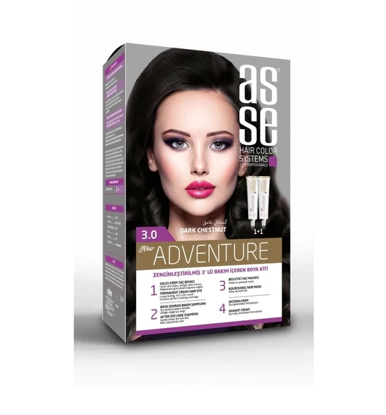 Asse Adventure Saç Boyası 3.0 Koyu Kestane ürün görseli