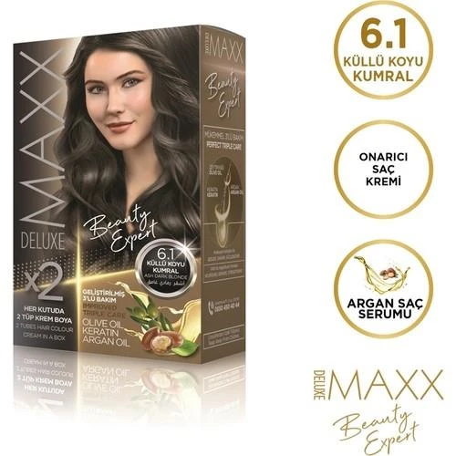 Maxx Deluxe Saç Boyası 6.1 Küllü Koyu Kumral